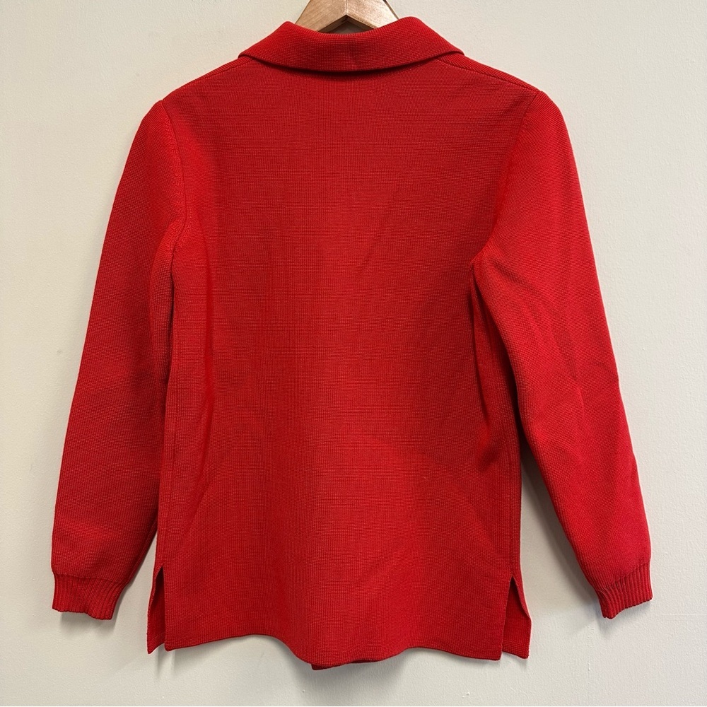 Vintage Wool Blend LeRoy Red-Orange Button-Up Cardigan - Picture 6 of 8